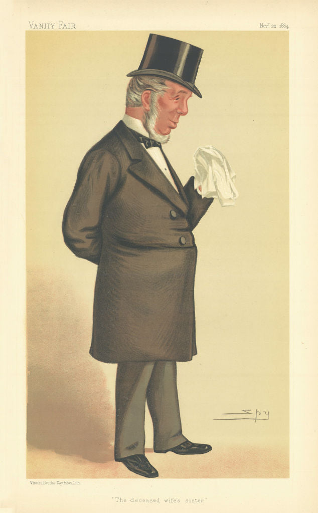 VANITY FAIR SPY CARTOON Sir Thomas Chambers QC 'The deceased wife's sister' 1884